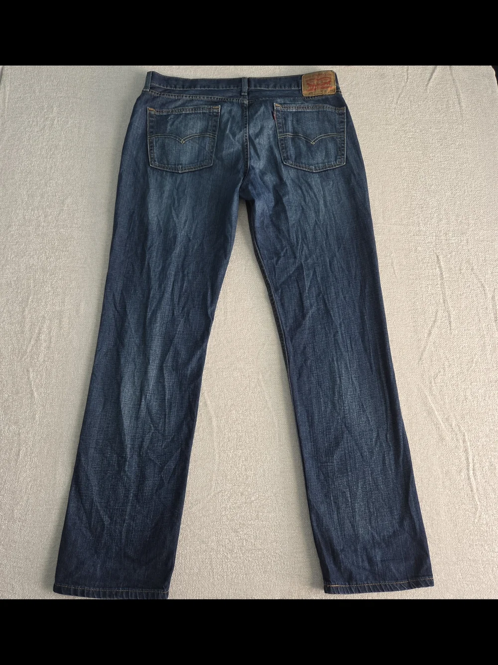 Levi's 514 Straight Fit Jeans Men's 36x34 Dark Wash WaterLess Stretch Denim Blue